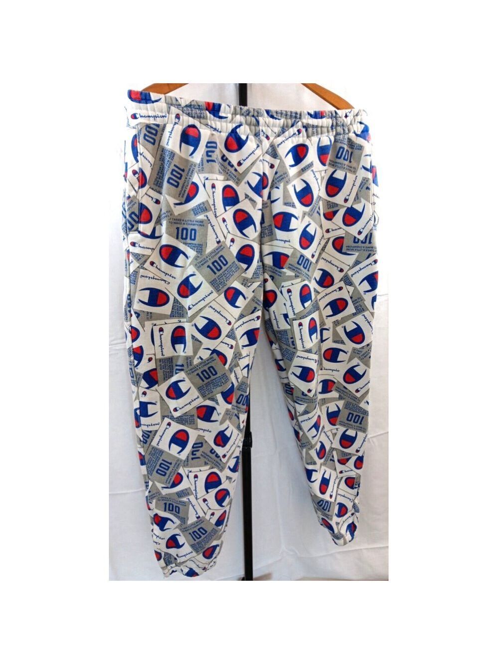 Champion Super Fleece 3.0 Thick Sweat Pants Allover Tag Scatter Script - Size M